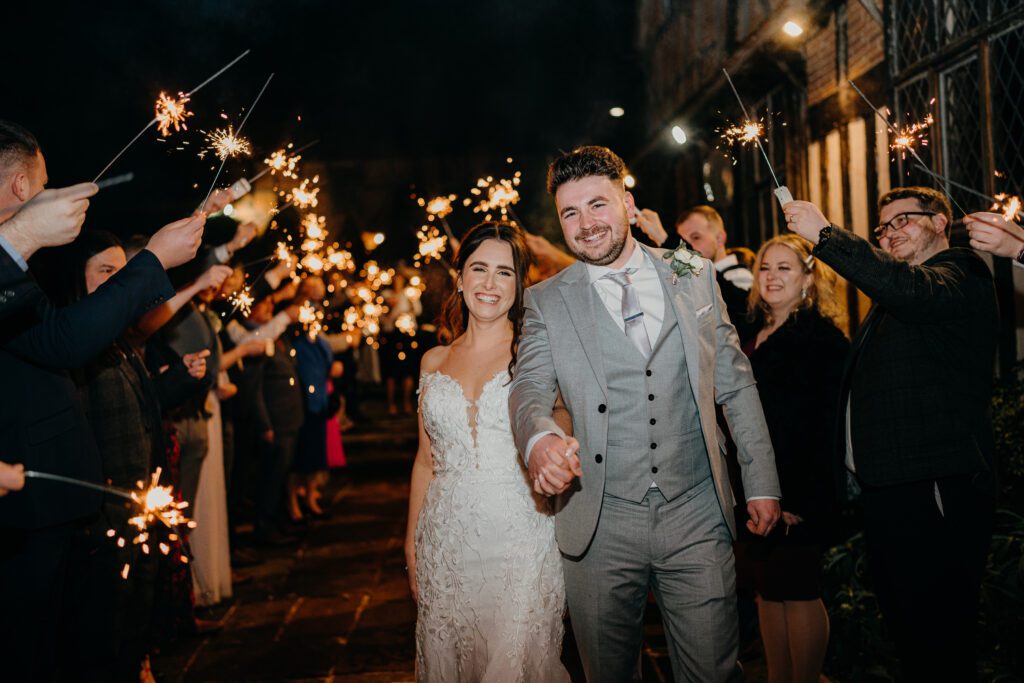 Sparkler Shot with wedding couple